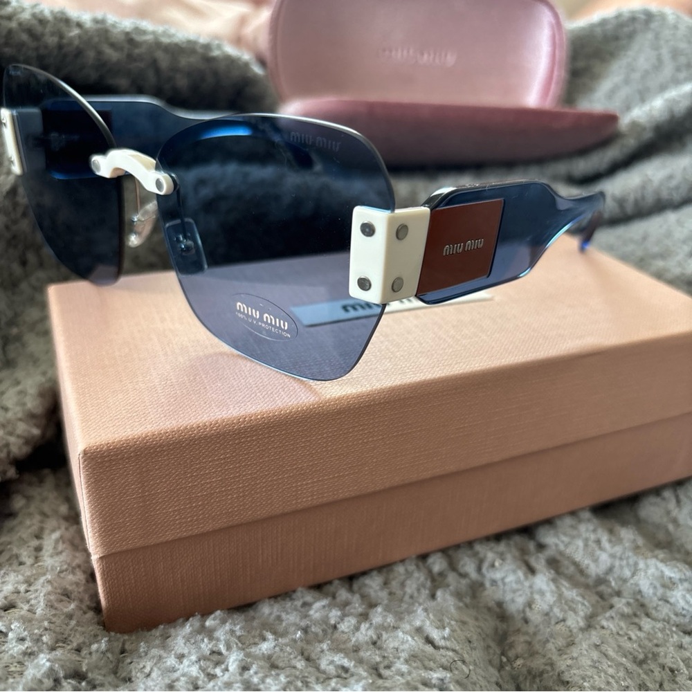 Miu Miu Navy and White Sunglasses